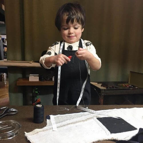 Robinson's son hard at work