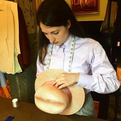 Woman making a hat