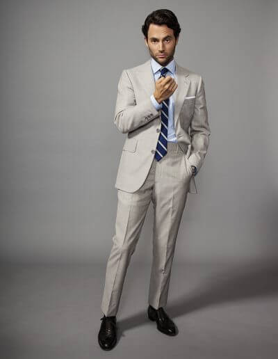 Penn Badgley ,fresco, cool wool, summer weight