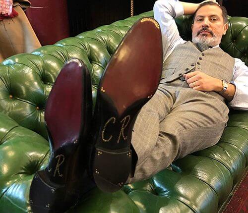 Robinson relaxing on the store couch