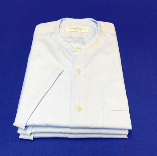 Short sleeve band collar shirt