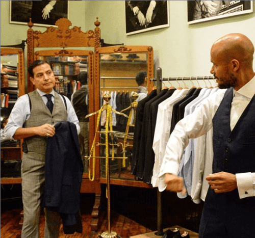 Robinson working with a client