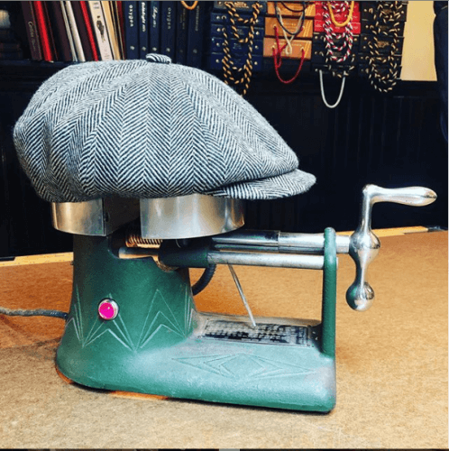 Flat cap being made