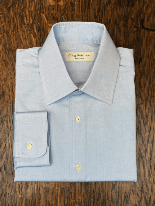 Light Blue Pinpoint Oxford Point Collar