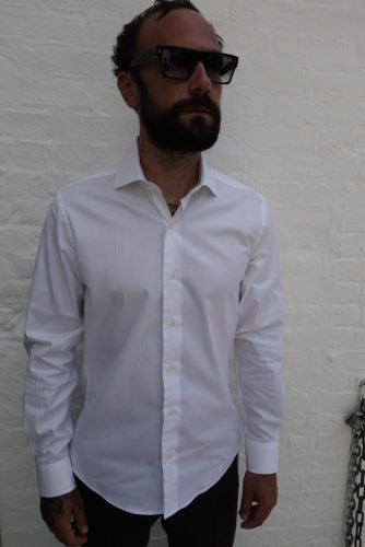 White Pinpoint Oxford Spread collar shirt