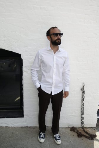 White Pinpoint Oxford Point collar shirt