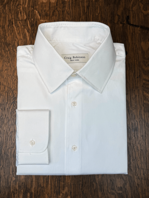White Pinpoint Oxford Point Collar