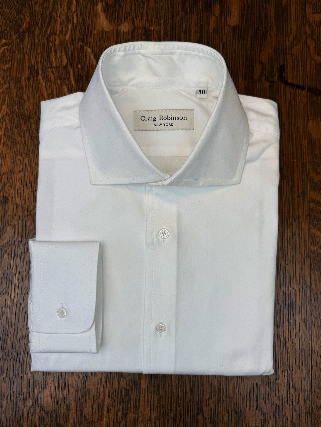 White Pinpoint Oxford Spread Collar