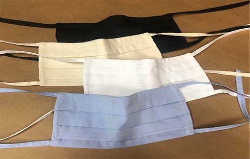 Four face masks with different colors