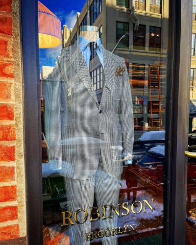 Full suit in the storefront window